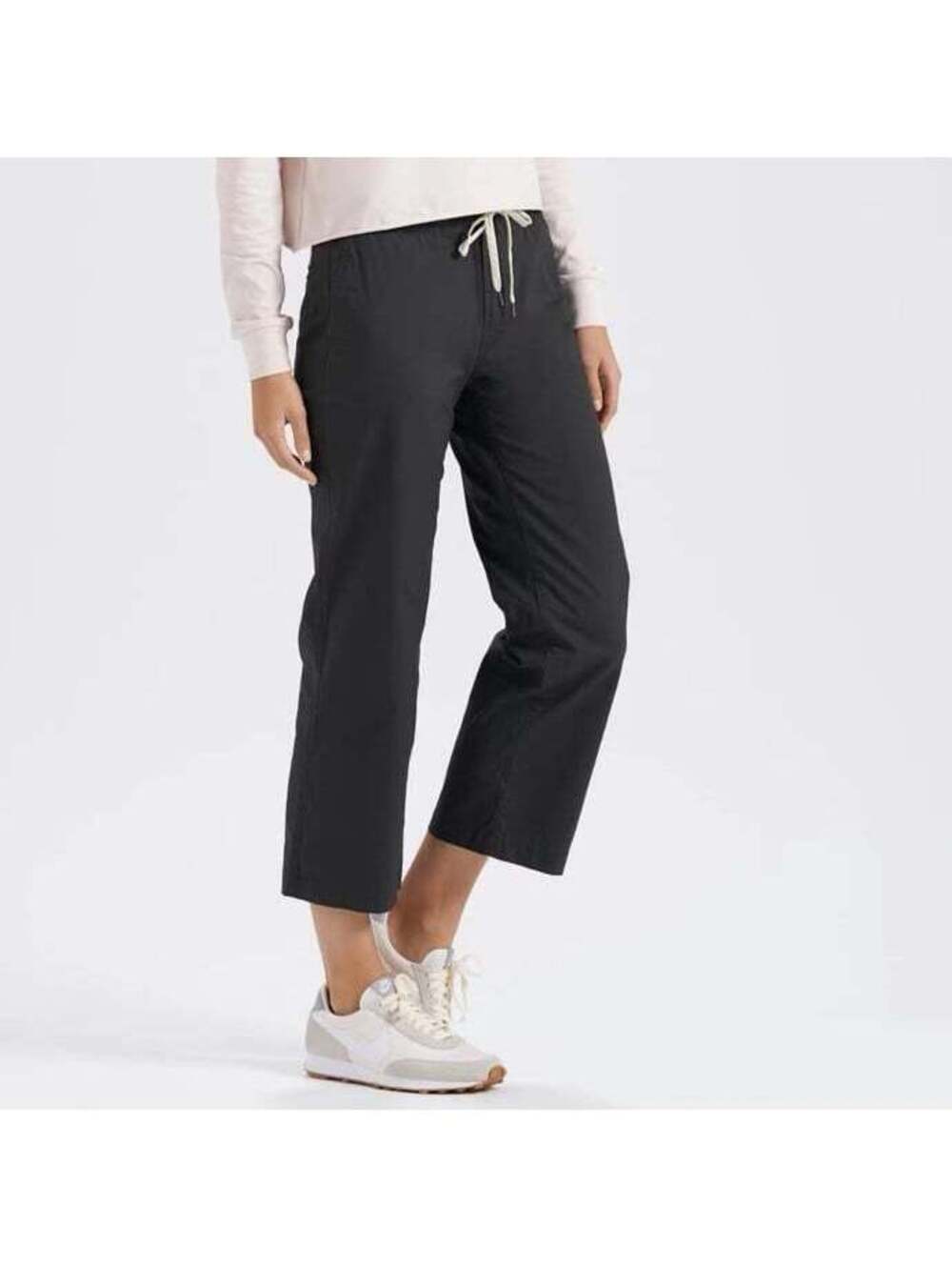 Vuori Women's Ripstop Fabric Pants Drawstring Waist Wide dark gray Sz medium